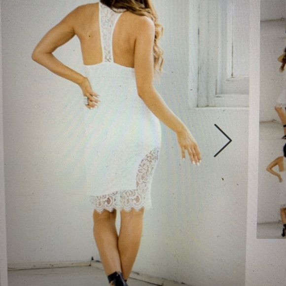 White lace midi dress - Picture 2 of 4